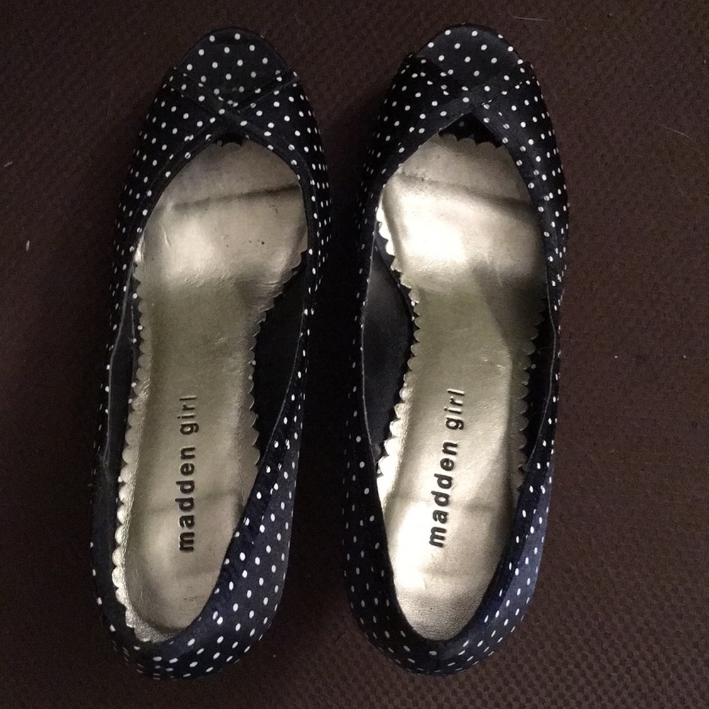 Gently worn polka black white and red